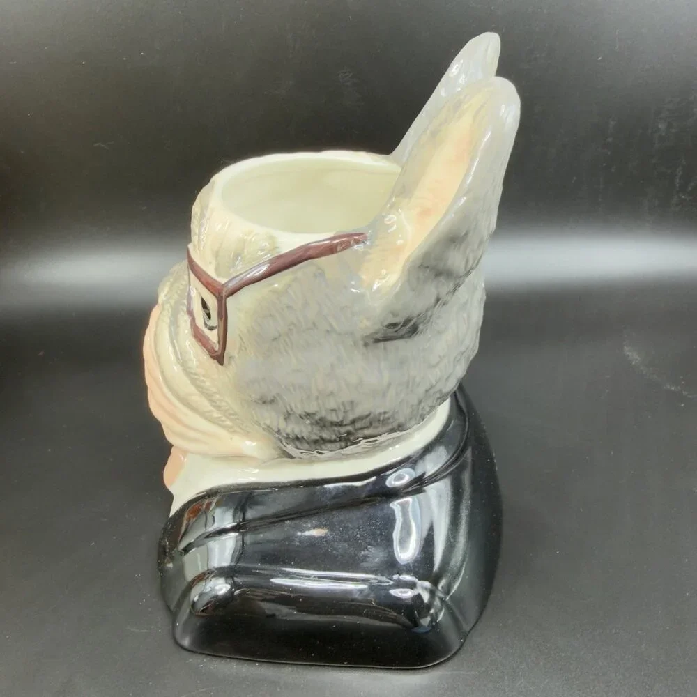 West Elm French Bulldog Planter Vase‎ Decor Dapper Animal Porcelain Figurine New